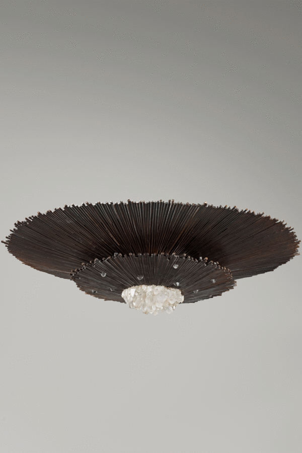 Double dome bronze ceiling light