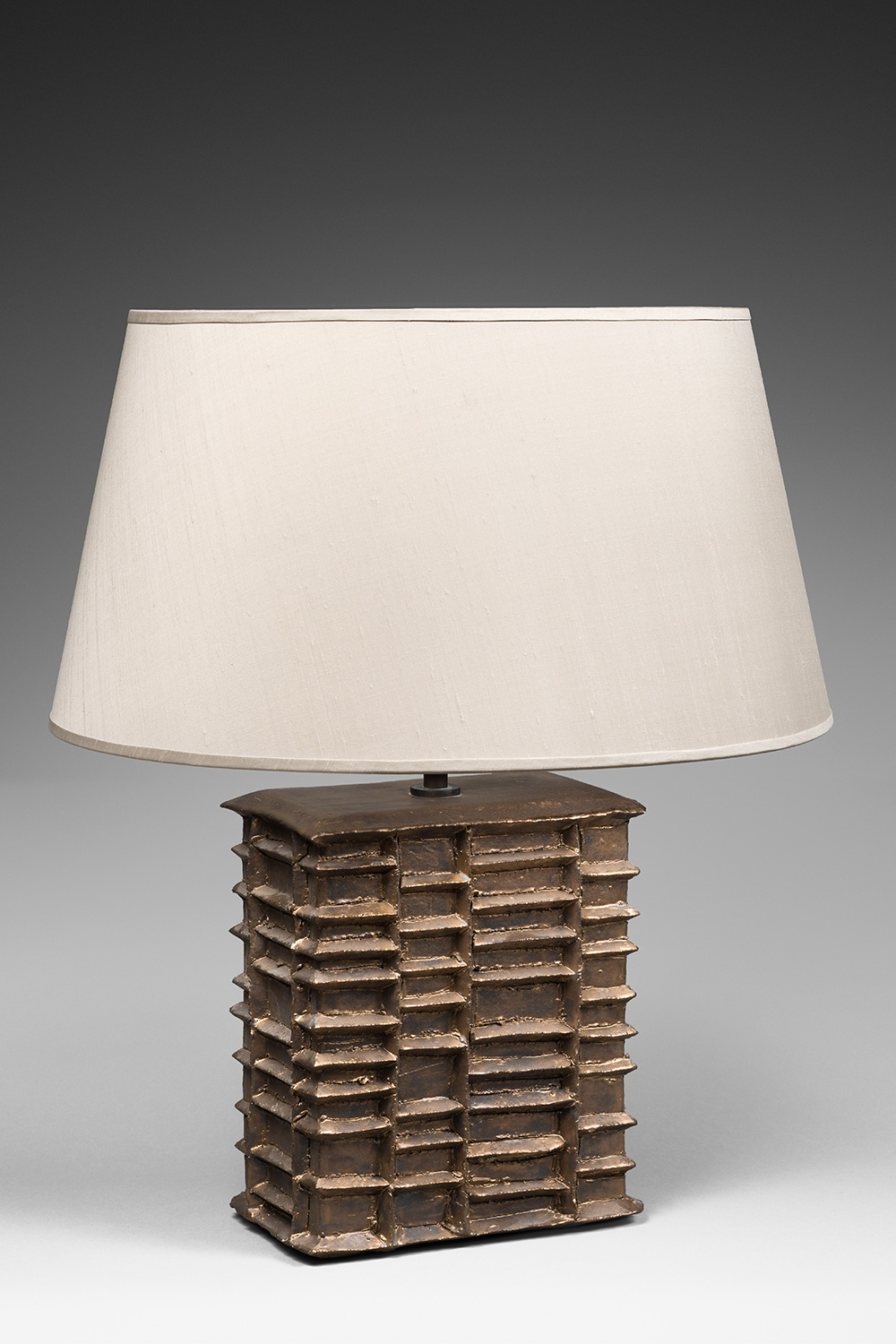 Bronze rectangular table lamp