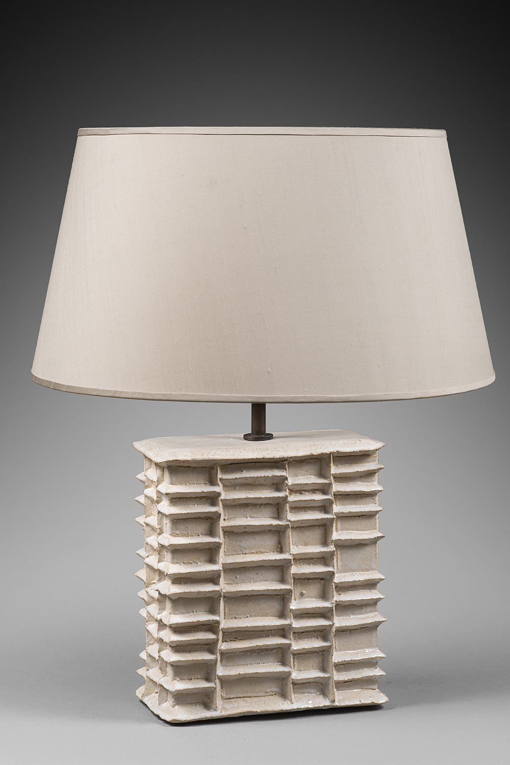 White rectangular table lamp