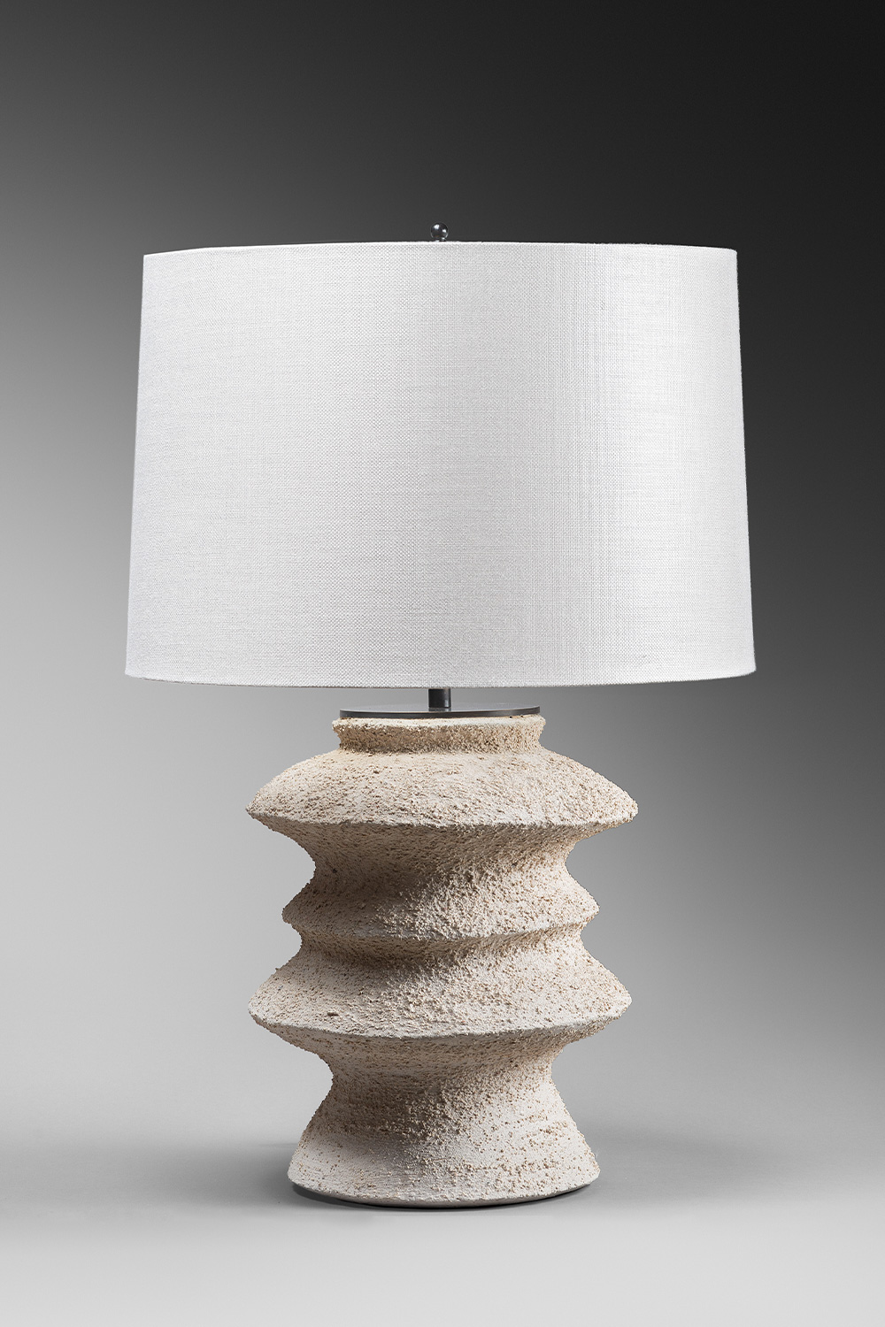 Textured white sculptural lamp