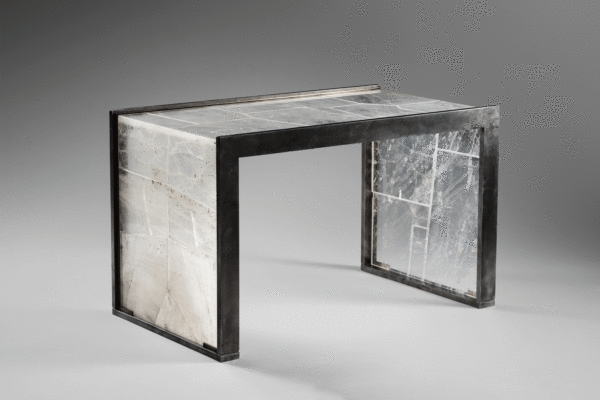 Waterfall quartz side table