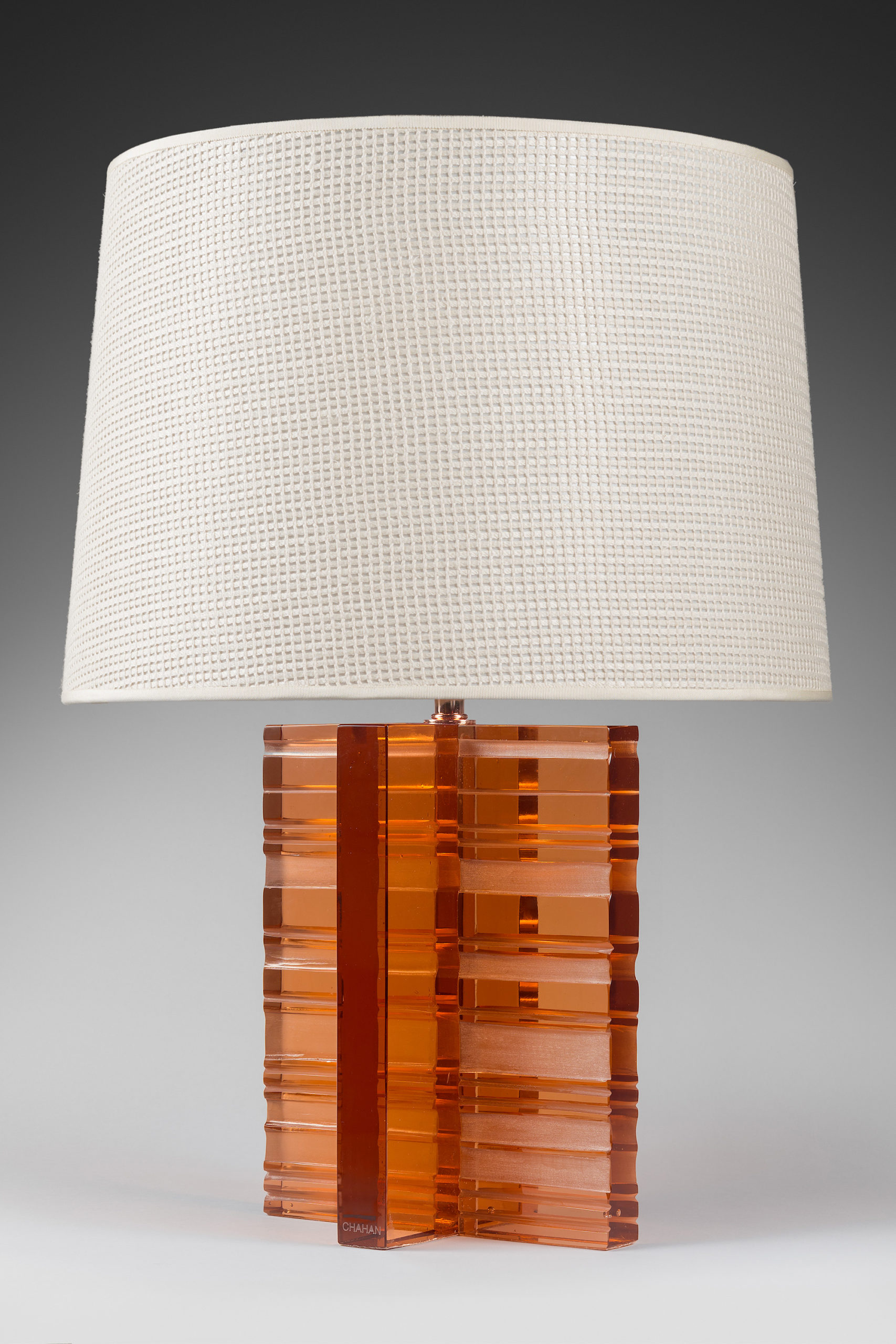 Copper ribbed lamp