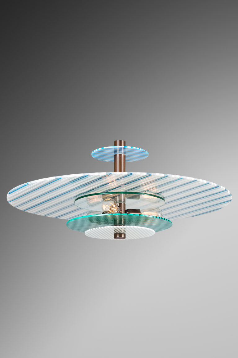 Turquoise Stripped Ceiling Light Chahan