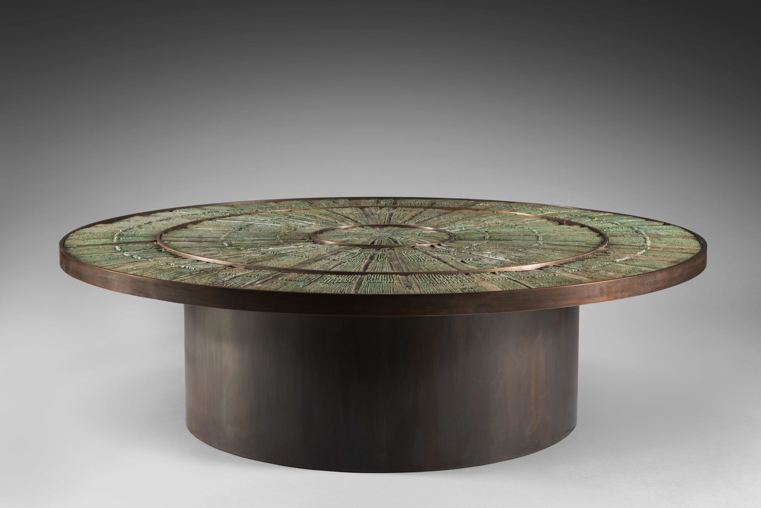 Copper green “Starburst” coffee table