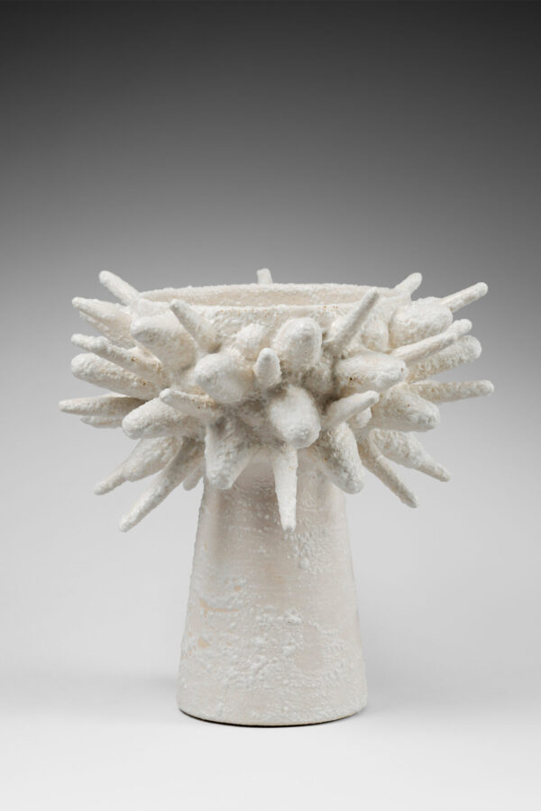 L Spiky Starfish Tazza White glaze