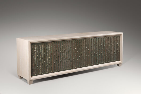 Bronze Brutalist wooden Cabinet