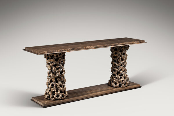 Bronze Scholar Rock Console