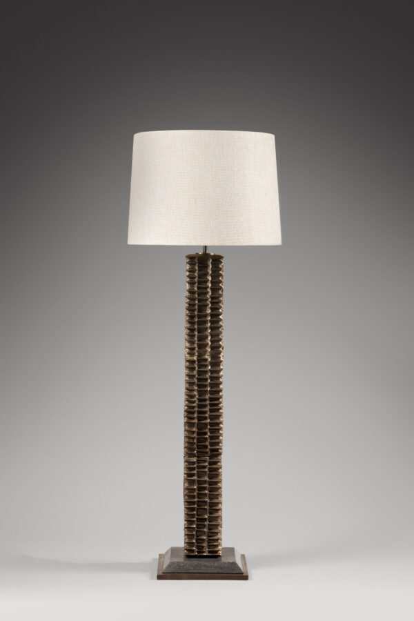 Bronze totem floor lamp