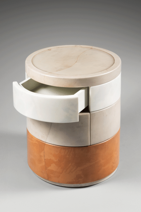 Pair of Parchment Bedside Tables N°3